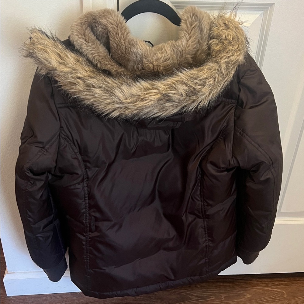 Vintage Brown‎ Fur-Lined Puffer Jacket - Picture 2 of 3